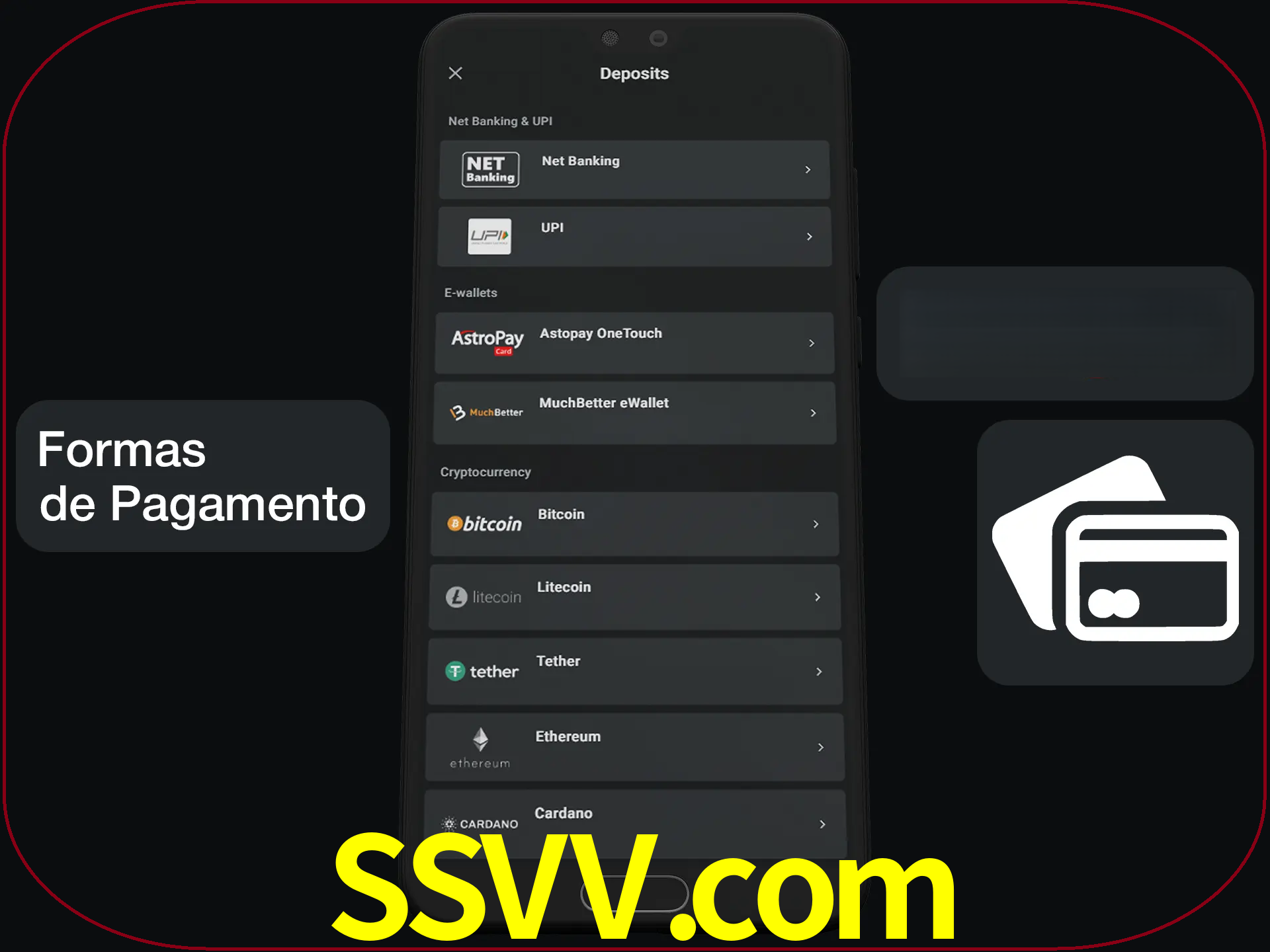 Escolha a forma de pagamento de sua preferência.