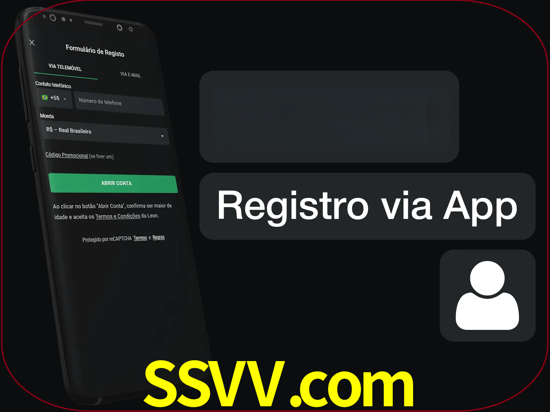 Registre-se com duas etapas usando o aplicativo.