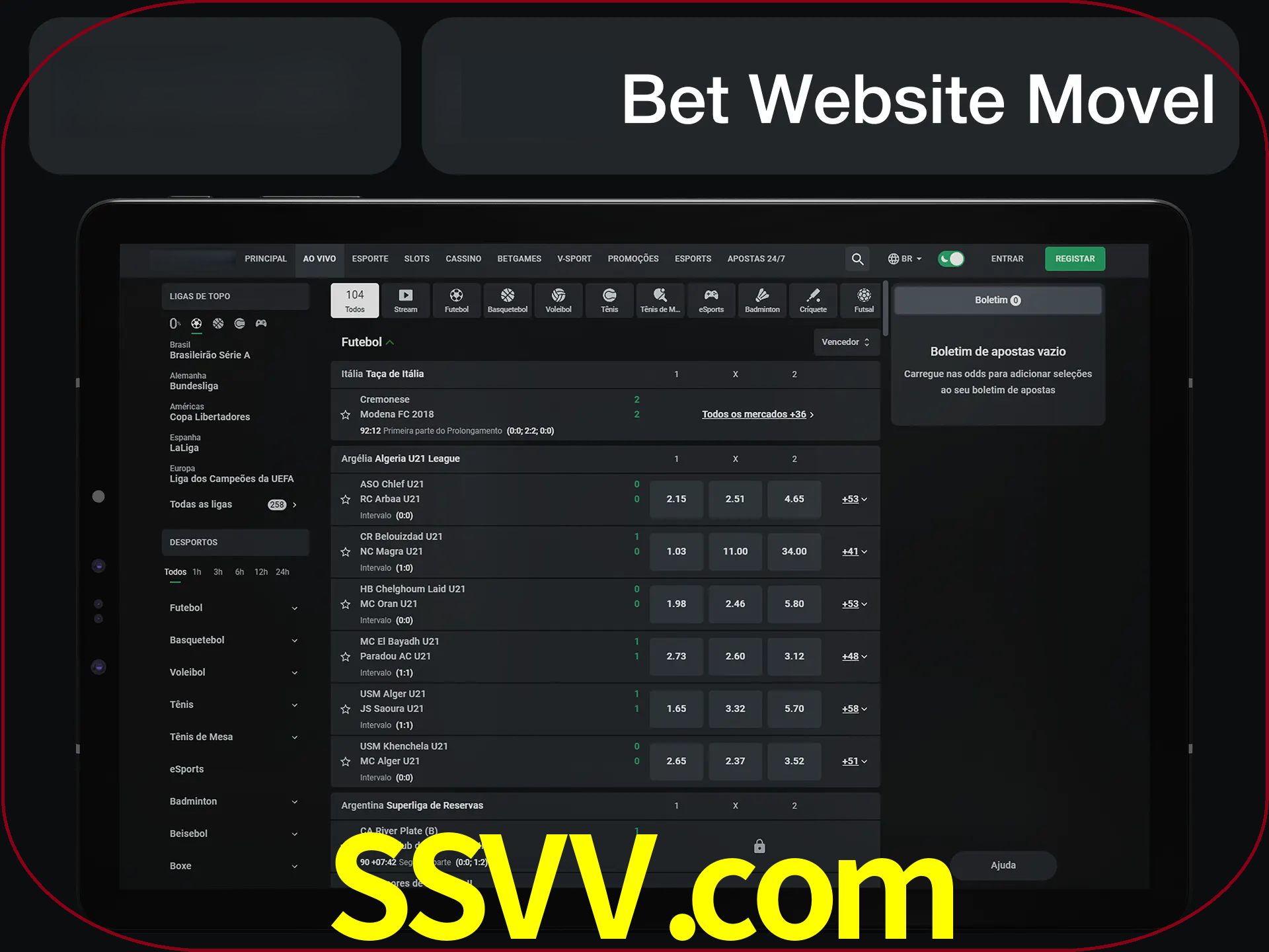 Use nosso website em qualquer dispositivo.